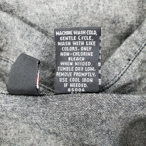 JL❤ Button Front Collared Shirt Gray Womens Large - Picture 14 of 14